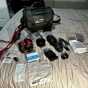 Nikon Red and Black Camera Kit with Accessories